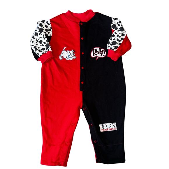 Vintage Disney's 101 Dalmatian red and white long sleeve romper one piece sz 18m - Picture 1 of 11